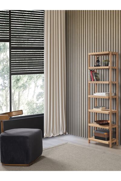 BarışAhşap Çok Amaçlı Ahşap 7 Raflı Kitaplık Havluluk