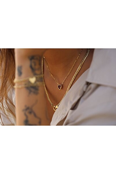 Reis Kuyumculuk Heart Ruby Kolye
