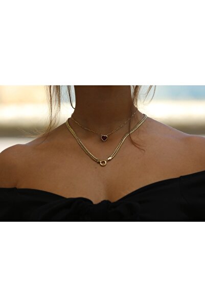 Reis Kuyumculuk Heart Ruby Kolye