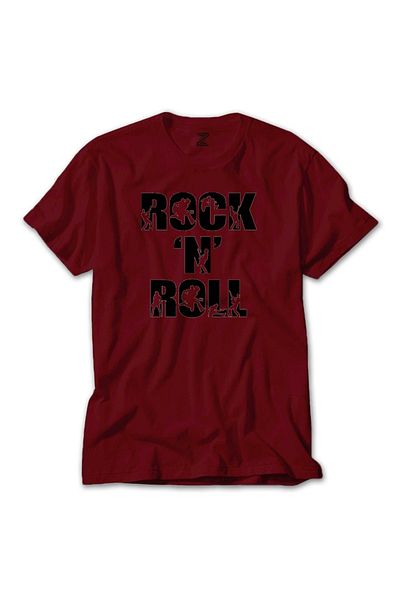 Z zepplin Μαύρο Rock 'n' Roll Text Κόκκινο T-shirt