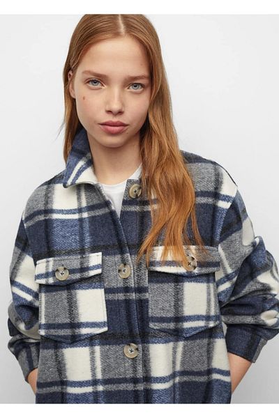 Mango Teen Jachetă albastră pentru copii