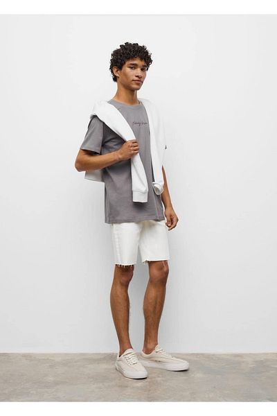 Mango Teen Bezszwowe spodenki jeansowe