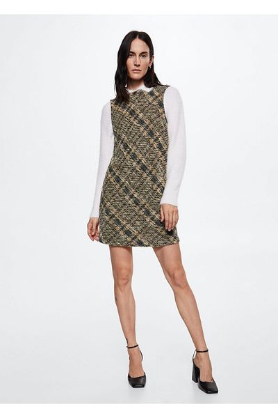 MANGO Woman Φόρεμα Tweed Gilet