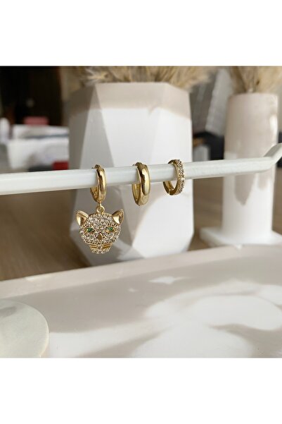 Caudalie Kaplan Sallantılı 3’lü Gold Set Küpe