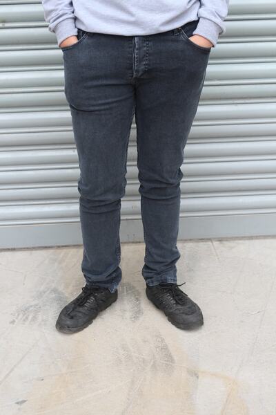 Bilgiçler Men's Gray High Waist Wide Cut Pipe Leg Denim Pants Regular Fit Jean