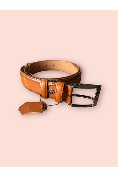 GUARD Genuine Leather Tan Stitched Classic Men's Belt K-101