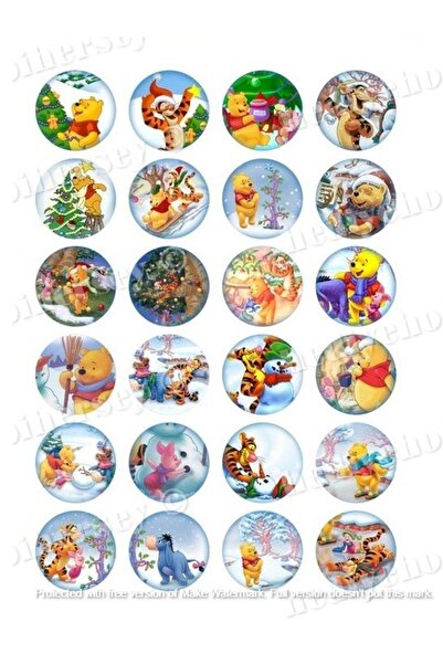 hediyehobihersey Winnie The Pooh Kurabiye Baskısı, Şekerli Kağıt, Yenilebilir...