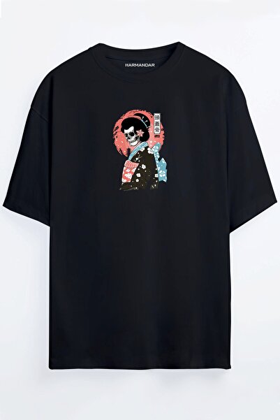 MELADYAN تي شيرت كبير الحجم مطبوع عليه هيكل عظمي جيسا