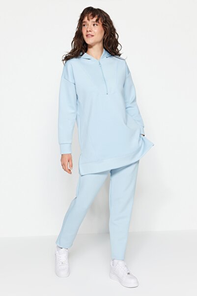 Trendyol Modest Sweatsuit Set - Blue - Relaxed fit