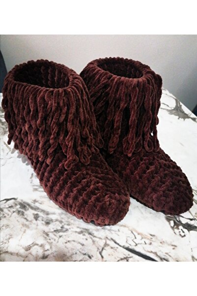 MERUT STYLE HAYATINI RENKLENDİR Ev Botu Panduf Kadife Kahverengi Püsküllü El ...