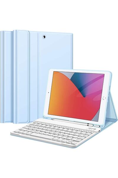 NovStrap Novstap Apple Ipad 7 8 9 Nesil 10.2 Inç Ile Uyumlu Bluetooth Klavyel...