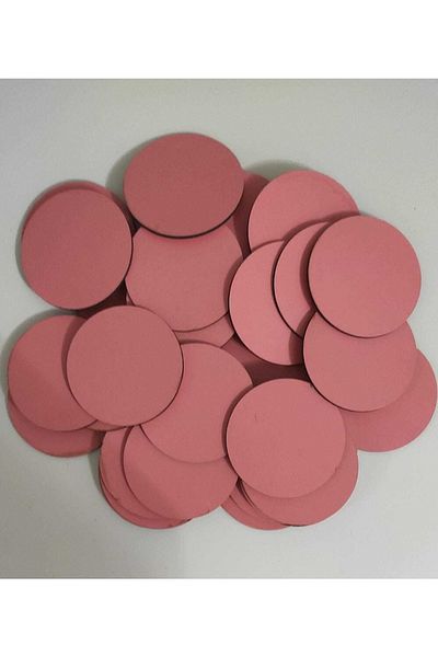 firdevsi hobi 50 Pieces Round 3mm MDF-color Pink with 5 cm Diameter