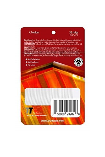 True Tape Elastibond Prosthetic Hair Tape Oval (''C'') - (2,0cm X 7.5cm) 36 Pieces