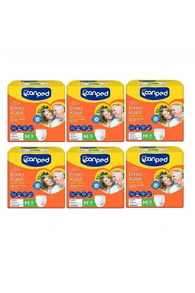 Canped Absorbent Panties Medium Medium 85-125 Cm 54 Pieces