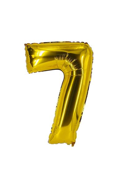 booddie 7 Year Old Foil Balloon Gold Color Age Balloon Birthday & Party Celebration Balloon 76 cm