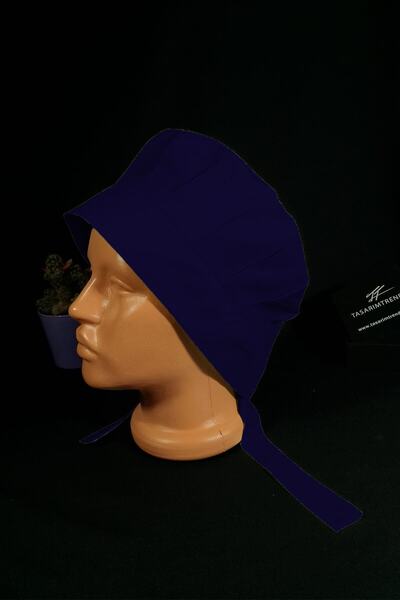 Tasarım Trend Boneta din plută monocromă bleumarin