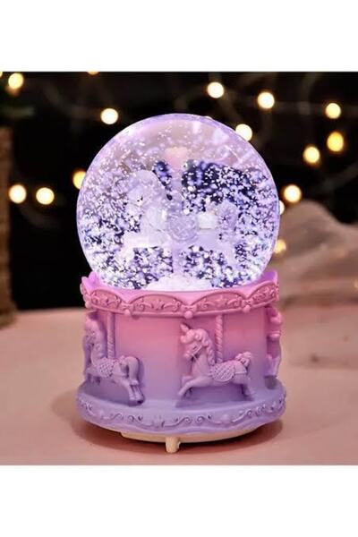 nesever store Orta Boy Atlı Karınca Kar Küresi Işıklı Müzikli