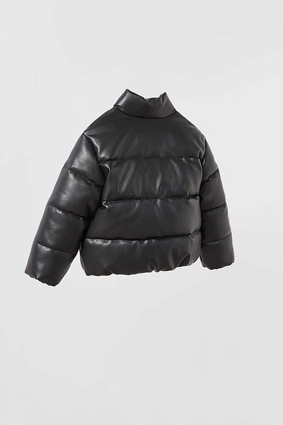 Pink Hippo Kids Palton puf din piele artificială pentru copii