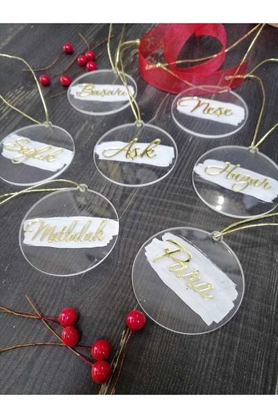 SG TASARIM Christmas Tree Ornament Transparent Plexi Wishing Ornaments