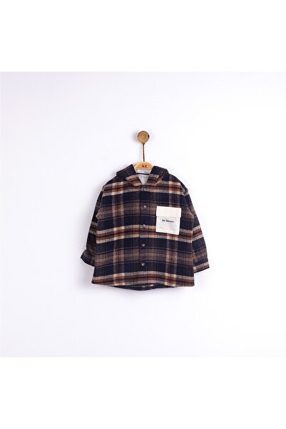NK Erkek Çocuk Kapüşonlu Tek Cepli Ekose Gömlek