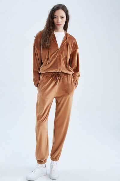 DeFacto Regular Fit Basic Velvet Φούτερ