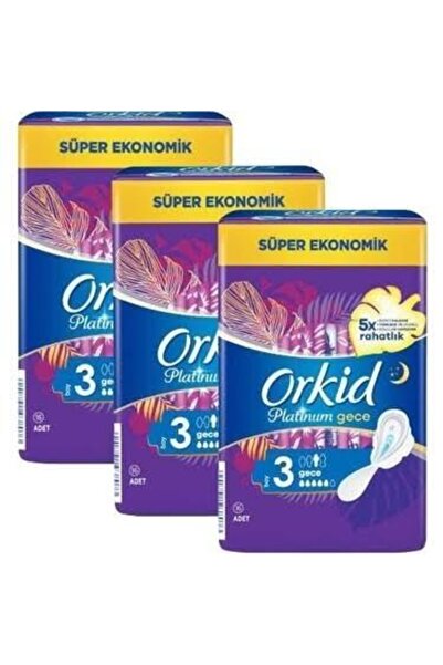 Orkid ليلة بلاتينية 3 عبوات 16+16+16 إجمالي 48 قطعة