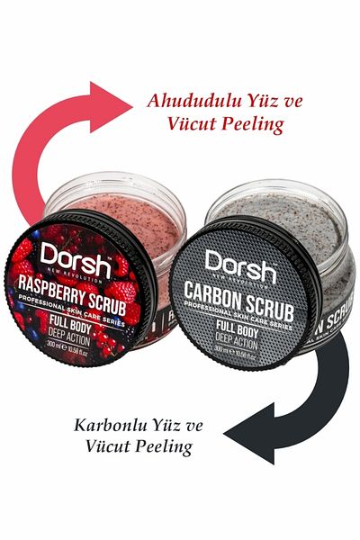 Dorsh Raspberry + Carbon Face and Body Scrub Full Body Peeling 300 ml
