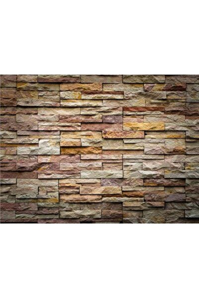 EkoDekor 3 Boyutlu Duvar Kağıtları Kayrak Taş Desen Duvar Kağıdı Kanvas Tek Parca