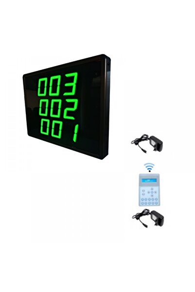 TEKNOMERKEZ Üç Satır Fastfood Sıramatik (numaratör) Sistemi Kablosuz-yeşil