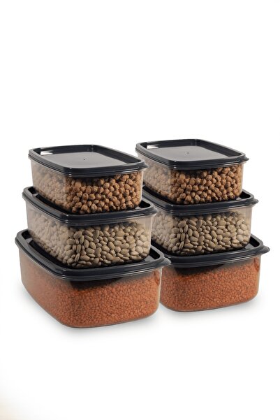 Turnberry 6 Pieces 12 Pieces Smoked Storage Container Set, Breakfast Storage 2x (2,9 Liters, 1,9 Liters, 1.2 Liters)