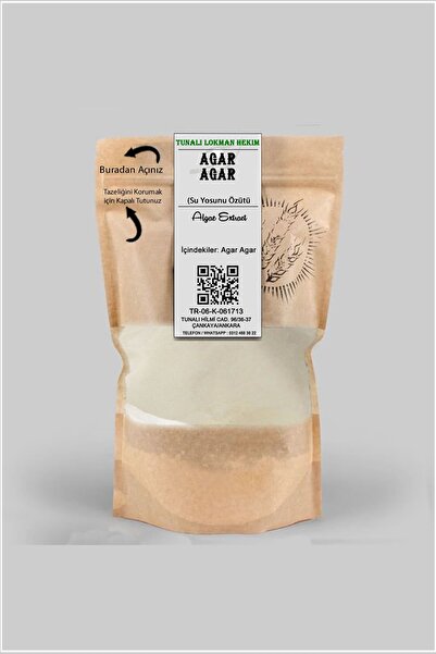 Tunalı Lokman Hekim 900 Blom Agar Agar 75 gr Su Yosunu Özütü (BİTKİSEL JELATİN)