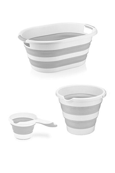 Turnberry 3'lü Katlanır Bebek Banyo Seti - Sele, Kova Ve Maşrapa