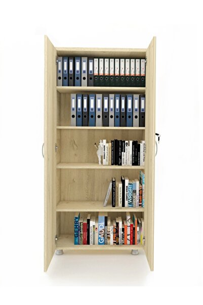 ELİZZA Modüler Dünyası Tam Kapaklı Kitaplık Dosya Dolabı Meşe - 80x38x188