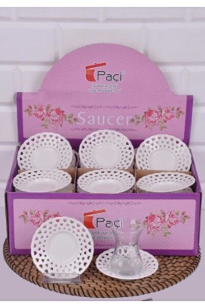 Paçi Dantel Motifli 6lı Çay Tabağı