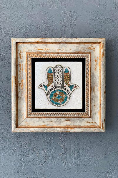 Oscar Stone Decor Fatma Ana Eli Çerçeveli Taş Tablo 20x20 Cm-wall Decor