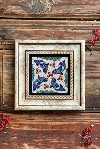 Oscar Stone Decor Çini- Çerçeveli Taş Duvar Dekoru 20x20 Cm-wall Decor