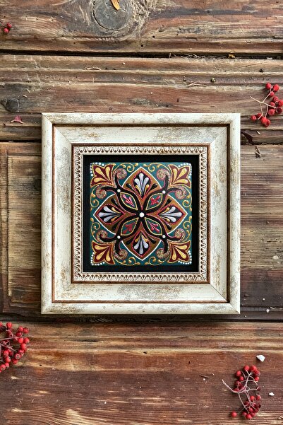 Oscar Stone Decor Çerçeveli Taş Duvar Dekoru 20 X 20 Cm Desen Tile