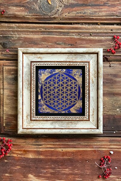 Oscar Stone Decor Çerçeveli Taş Duvar Dekoru 20x20 Cm Yaşam Çiçeği