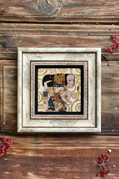 Oscar Stone Decor Gustav Klimt Waiting Tree Of Life Çerçeveli Taş Tablo 20x20cm