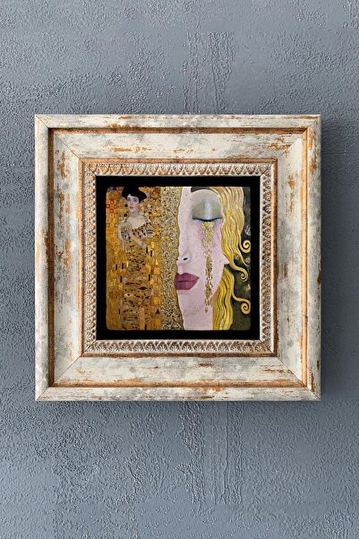 Oscar Stone Decor Gustav Klimt Adele Bloch Bauer’in Portresi Çerçeveli Taş Ta...