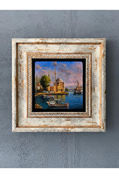 Oscar Stone Decor Çerçeveli Taş Duvar Dekoru 20 X 20 cm Ortaköy Cami Sahil