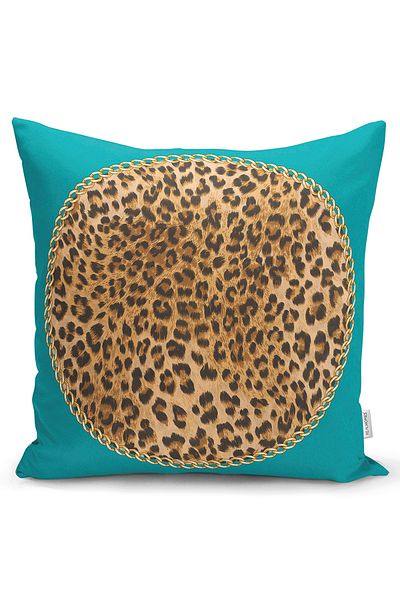 Realhomes Husă de pernă tricotată Raschel modernă, cu model de leopard, cu două fețe