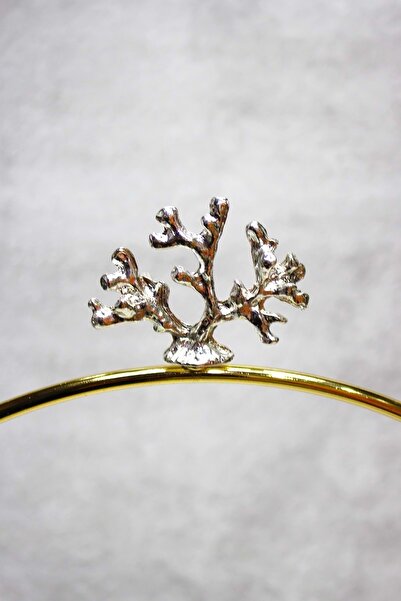 Jenisa 2-Tier Gold Shelf Silver Coral Accessory Presentation Holder Treat Stand