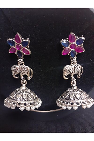 Aashiv's Collection Women's Colorful Flower and Elephant Patterned Steel Indi...