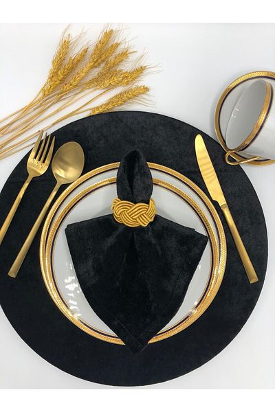 KATMERTEKS 8 Pieces Gold Napkin Ring Ring Wicker Model