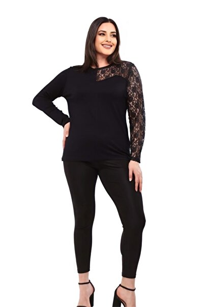 CAF&CAF بلوزة لؤلؤية من الدانتيل بأكمام واحدة