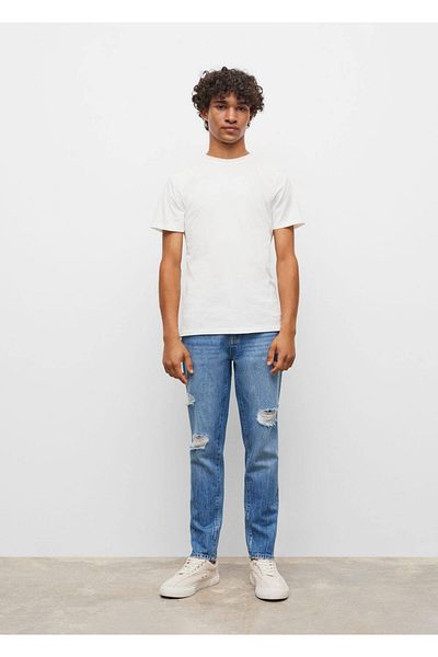 Mango Teen Διακοσμητικό τζιν με λεπτομερή κανονική εφαρμογή