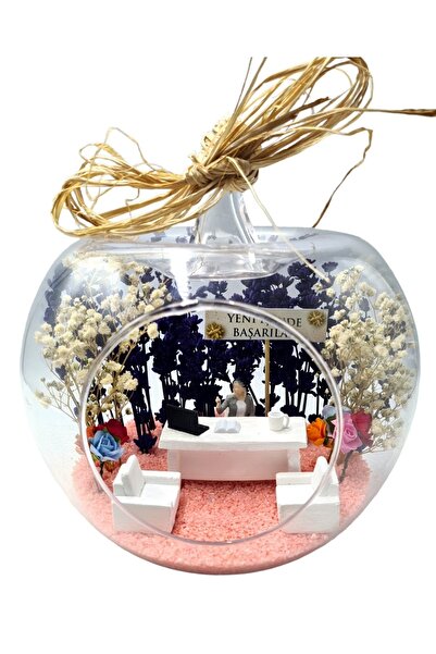 maya sanat Teraryum Elma Cam Fanus Yeni Işinde Başarılar Canım Arkadaşım Iş Terfi Hediyelik