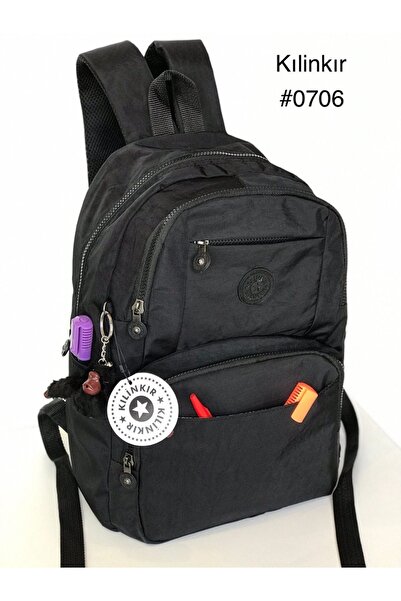 Serenity حقيبة ظهر مجعدة مصنوعة من نسيج عالي الجودة مقاوم للماء باللون الأسود