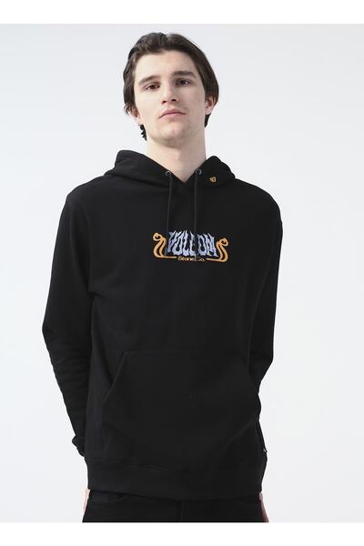 Volcom Kapüşon Yaka Siyah Erkek Sweatshırt Watanite Po Blk Sweatshirt